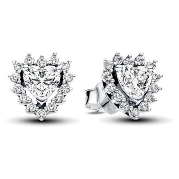 Pandora Jewelry - Pandora Sparkling Heart Halo Stud Earrings